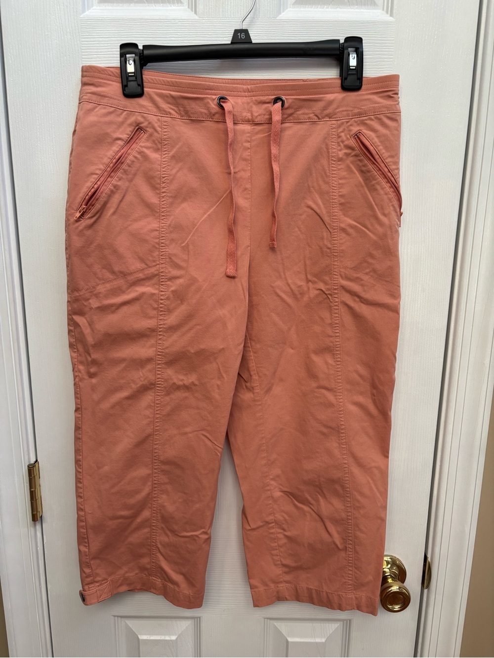Chicos Woman’s Casual Drawstring Pants in Coral/Peach, Size 1 (med size 8) EUC